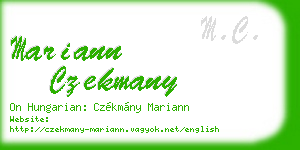 mariann czekmany business card