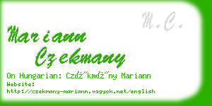 mariann czekmany business card